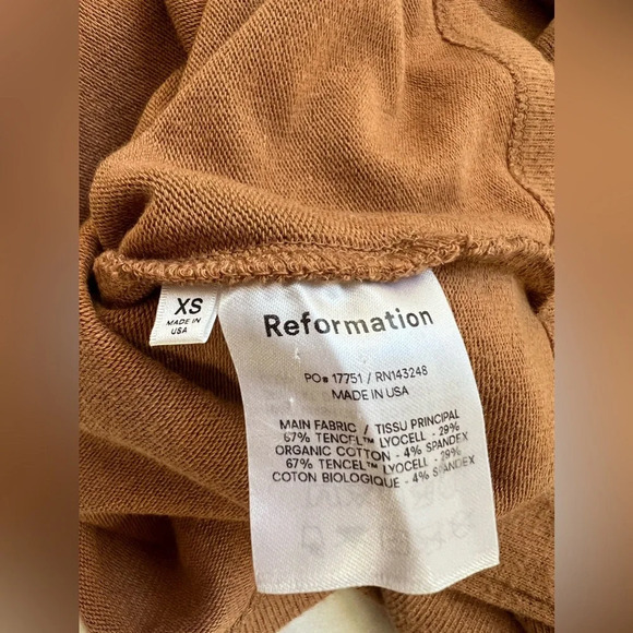 Reformation tan Beige pullover mock neck sweater Tencel size XS women's - Picture 7 of 7